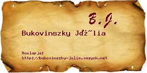 Bukovinszky Júlia névjegykártya